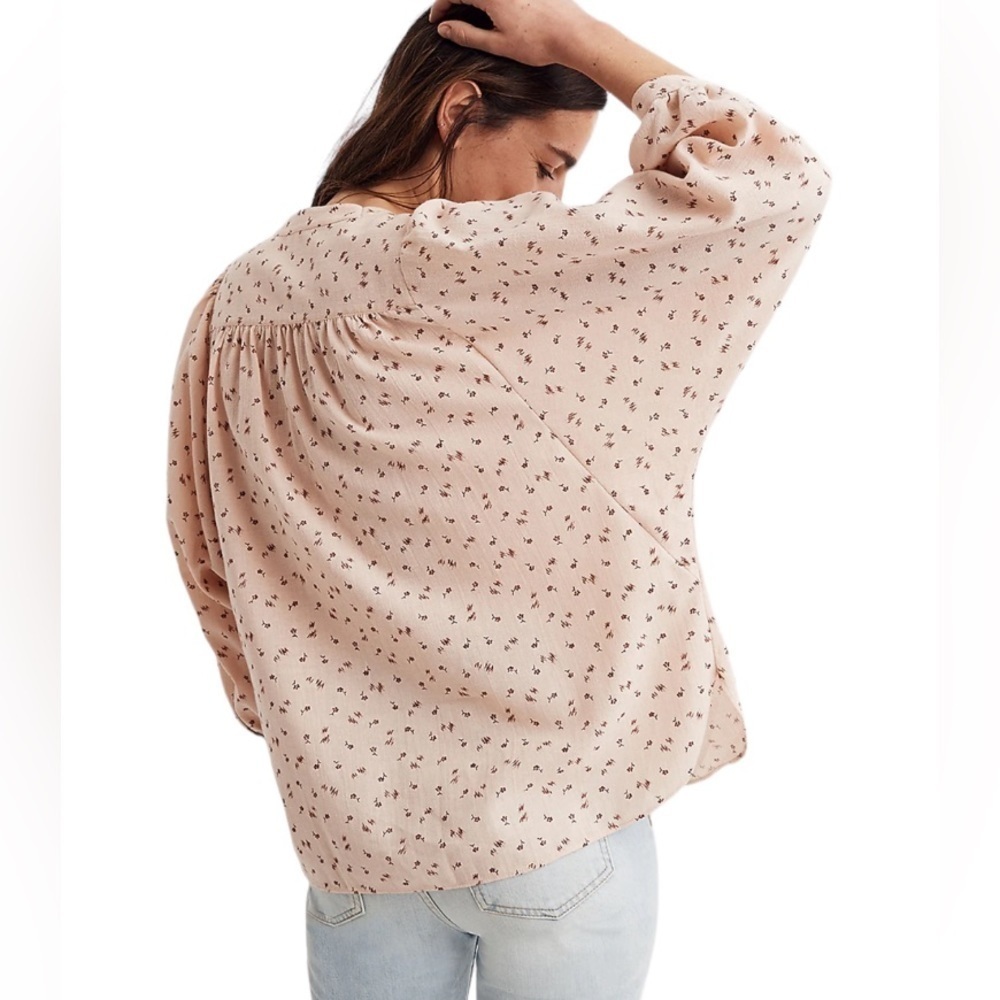 Madewell Delicate Floral Peasant Top - Picture 3 of 6
